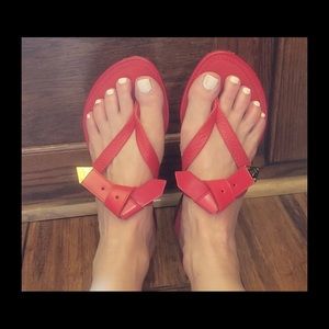 Louis Vuitton red sandal sz 37.5